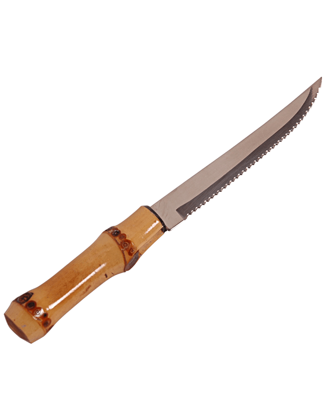 Faca Churrasco Carne Bambu