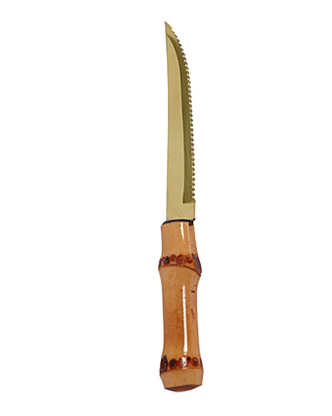 Faca Churrasco Bambu Dourado