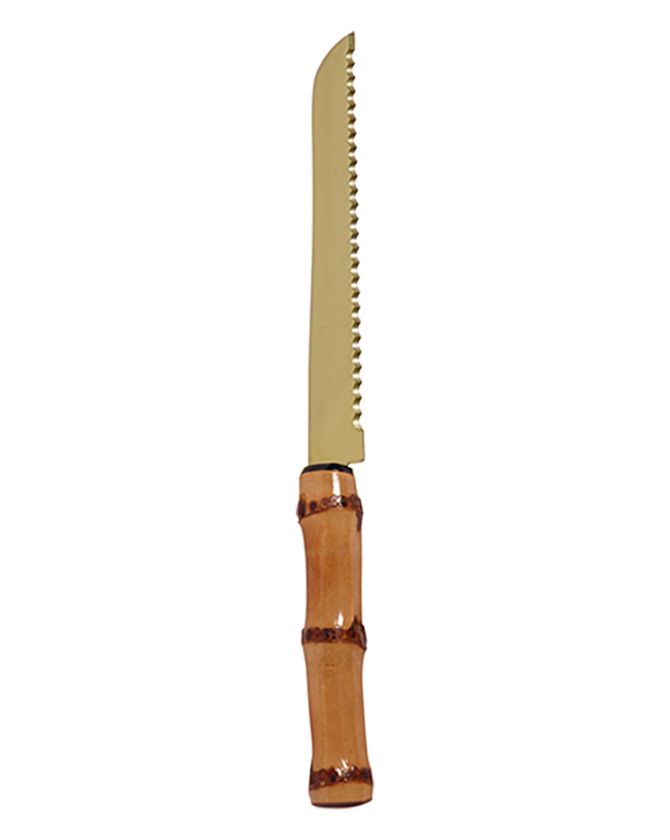 Faca De Pão Bambu Dourado