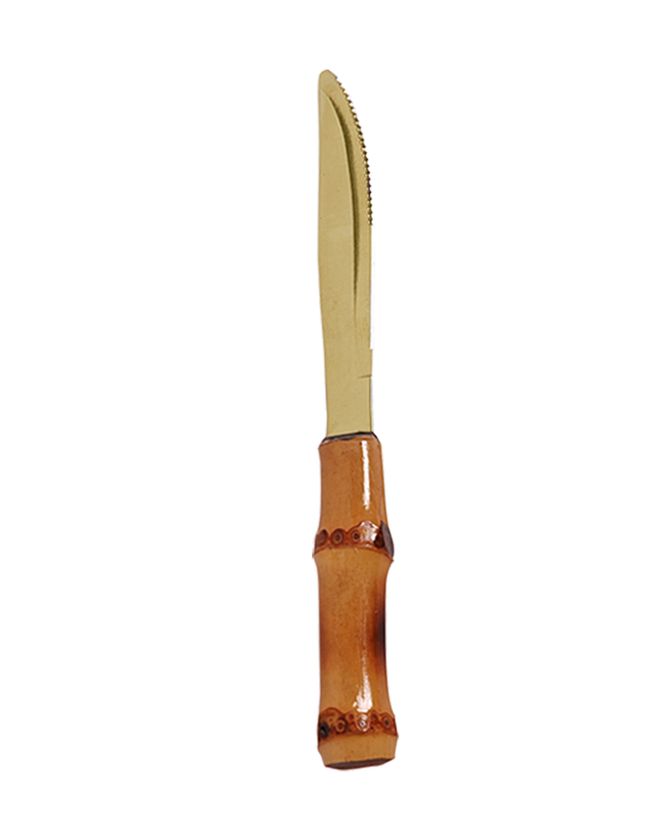 Faca Sobremesa Bambu Dourado