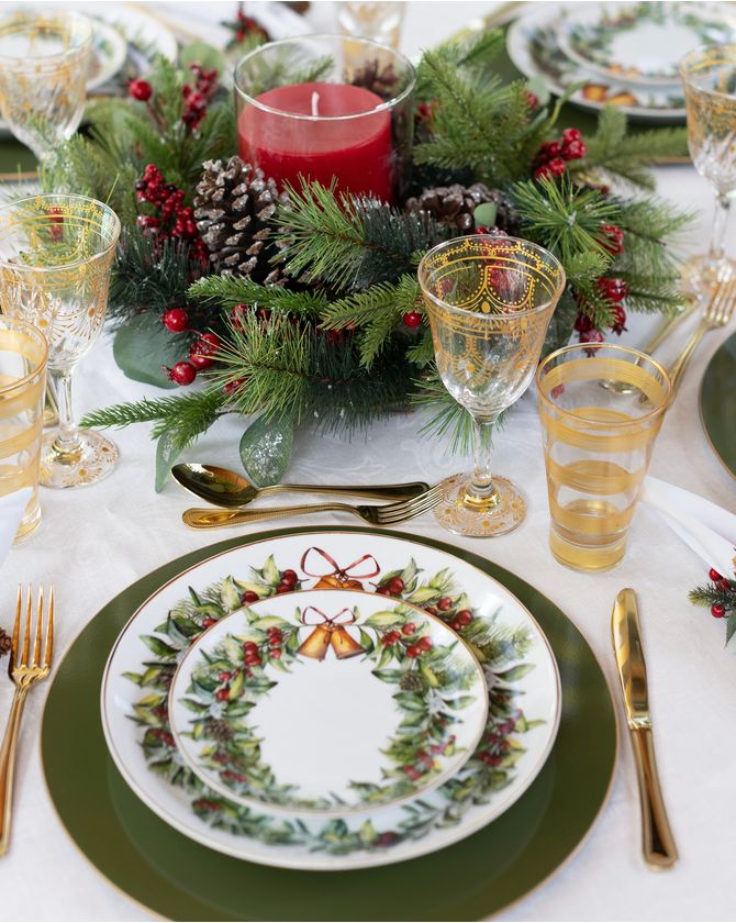 Prato raso porcelana guirlanda sino NATAL 2023