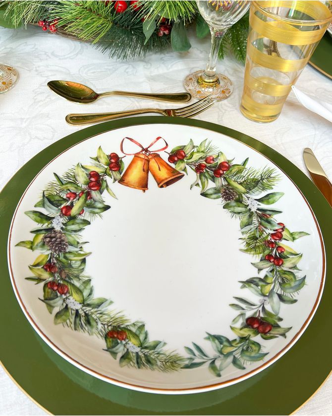 Prato raso porcelana guirlanda sino NATAL 2023