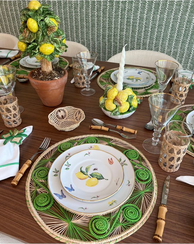 Prato Sobremesa Porcelana Limão Siciliano Positano