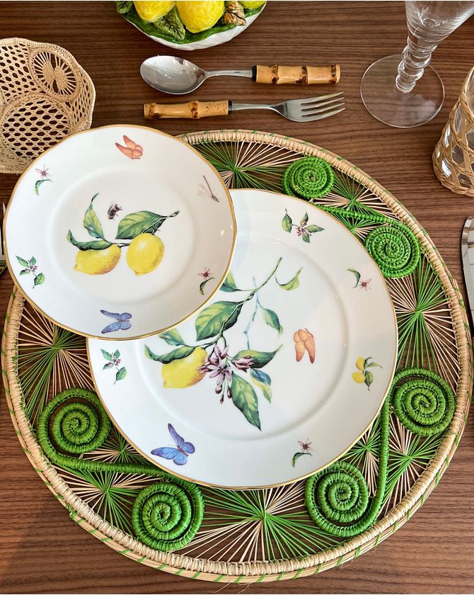 Prato Raso Porcelana Limão Siciliano Positano