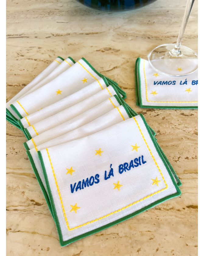 Kit 6 Guardanapos Coquetel Copa do Mundo
