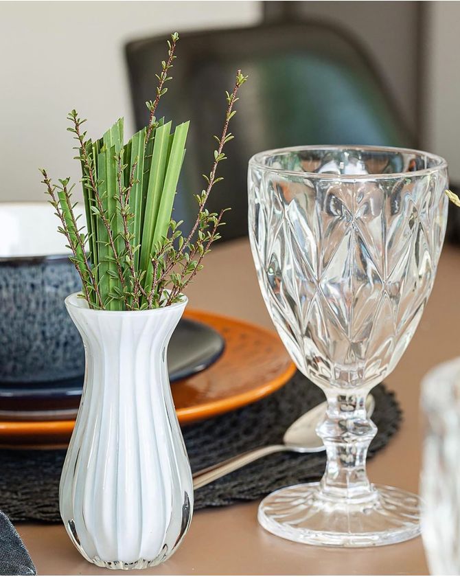 Vaso Solitário Rainbow 11Cm - Branco