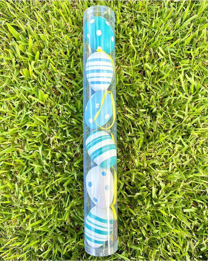 Kit 6 ovos mix estampas Páscoa 2024 - azul e branco