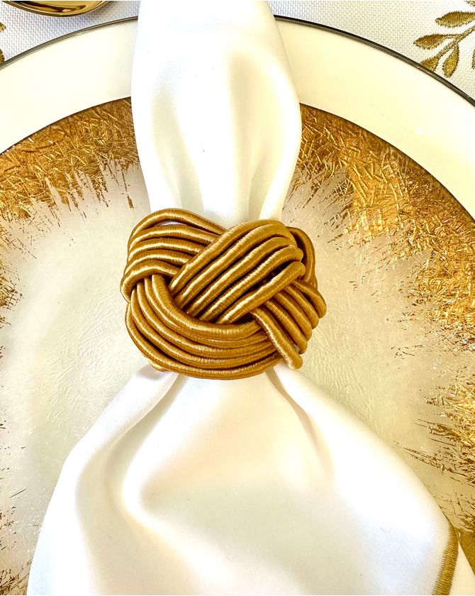 Porta guardanapo argola fio seda - dourado