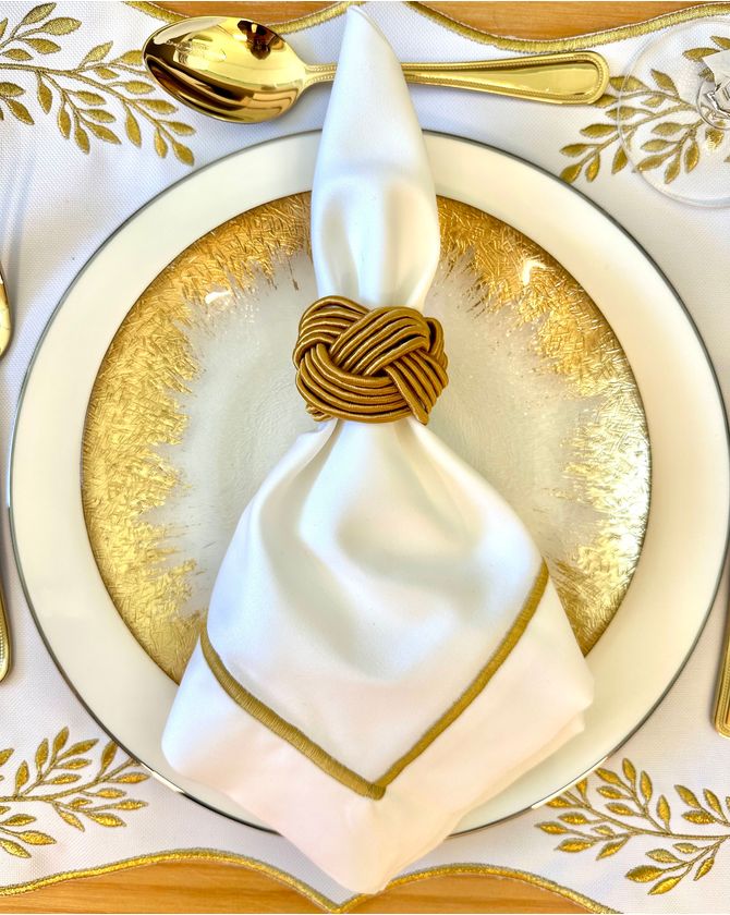 Porta guardanapo argola fio seda - dourado
