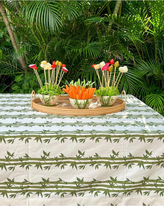 Toalha De Mesa Retangular Bambu Verde - 3,60 X 1,60M