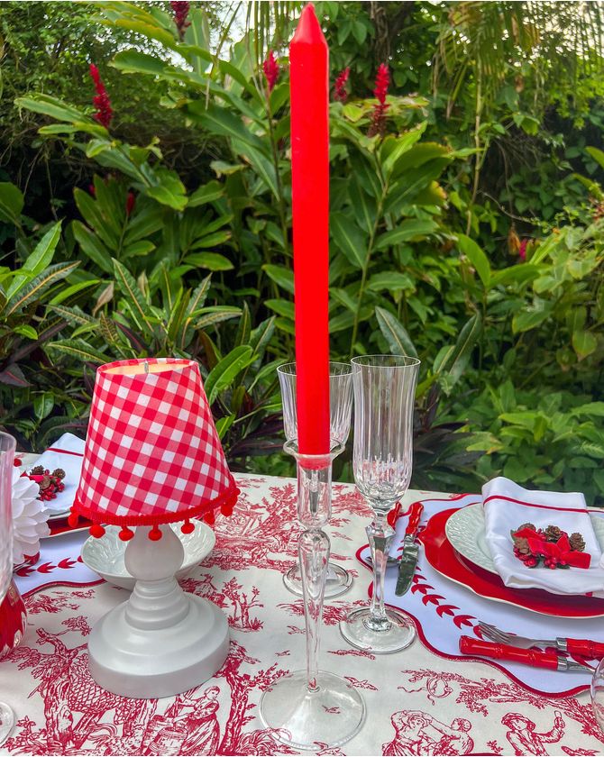 Vela Castiçal vermelha 25cm Natal 2023
