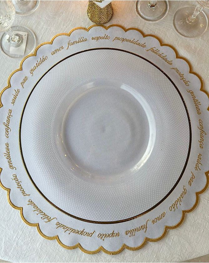 Sousplat Cristal De Chumbo Friso Dourado
