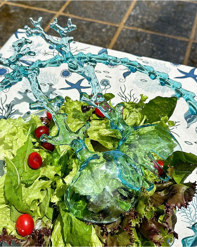 Talher salada acrílico raiz de coral Ilhabela - azul