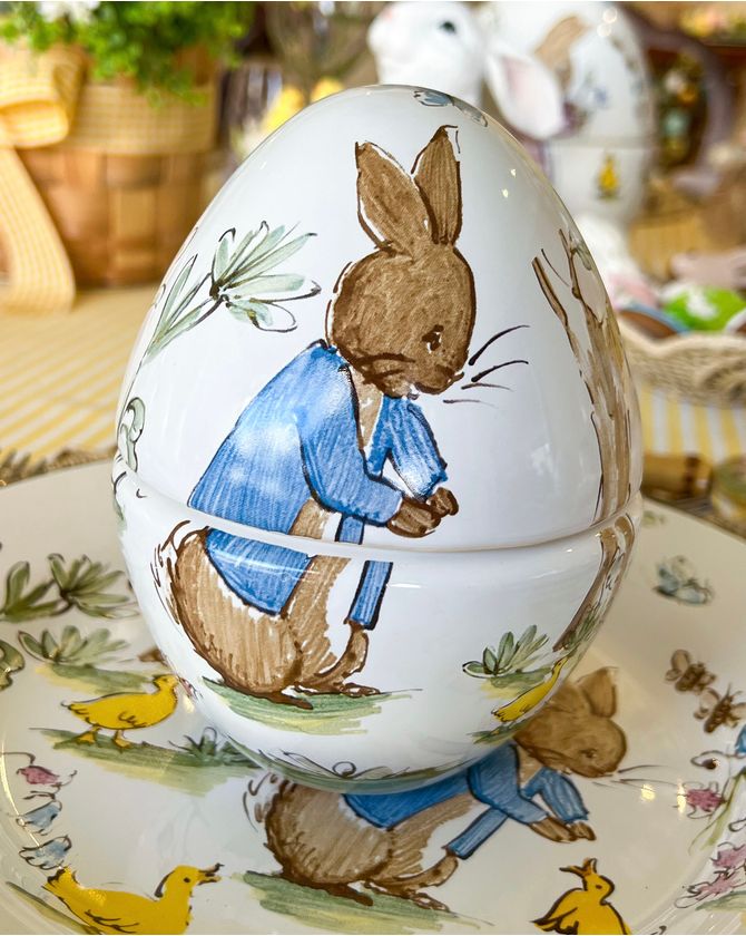 Ovo pote P Rabbit patinho Páscoa 2024 - azul