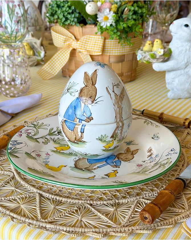 Ovo pote P Rabbit patinho Páscoa 2024 - azul