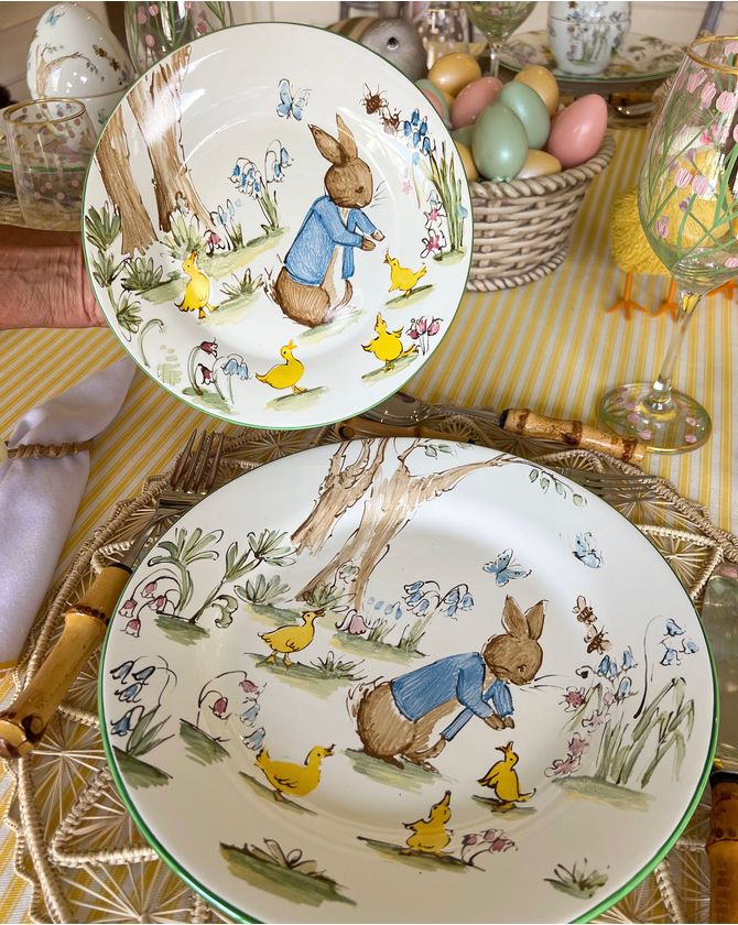 Prato sobremesa Peter Rabbit patinho Páscoa 2024 - azul