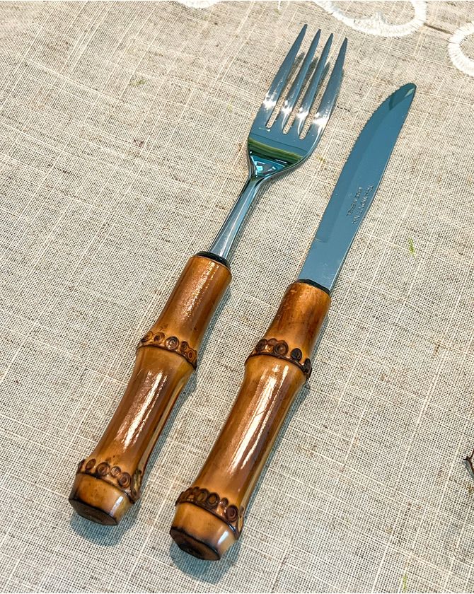 Faca Mesa Bambu Carbonizado