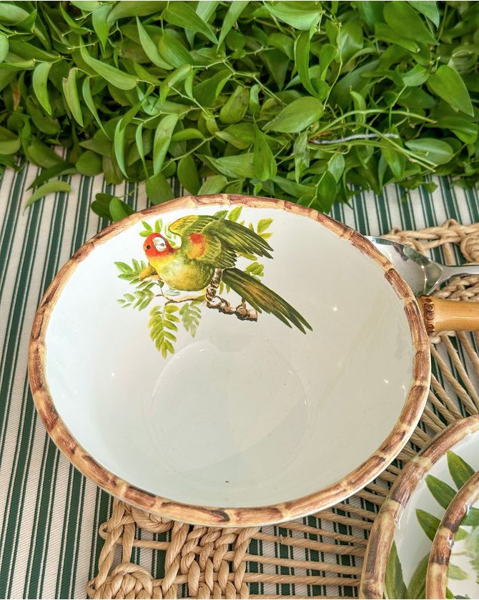 Bowl Papagaio Borda Bambu