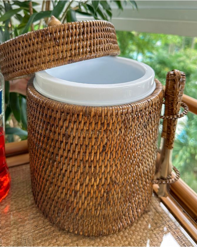 Balde de gelo rattan com tampa