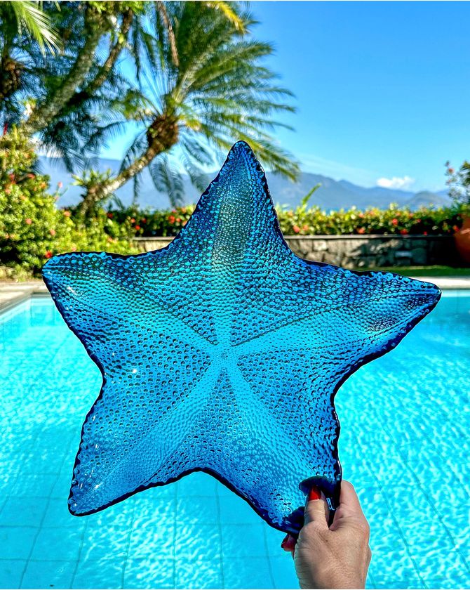 Petisqueira acrílico estrela azul Ilhabela - G