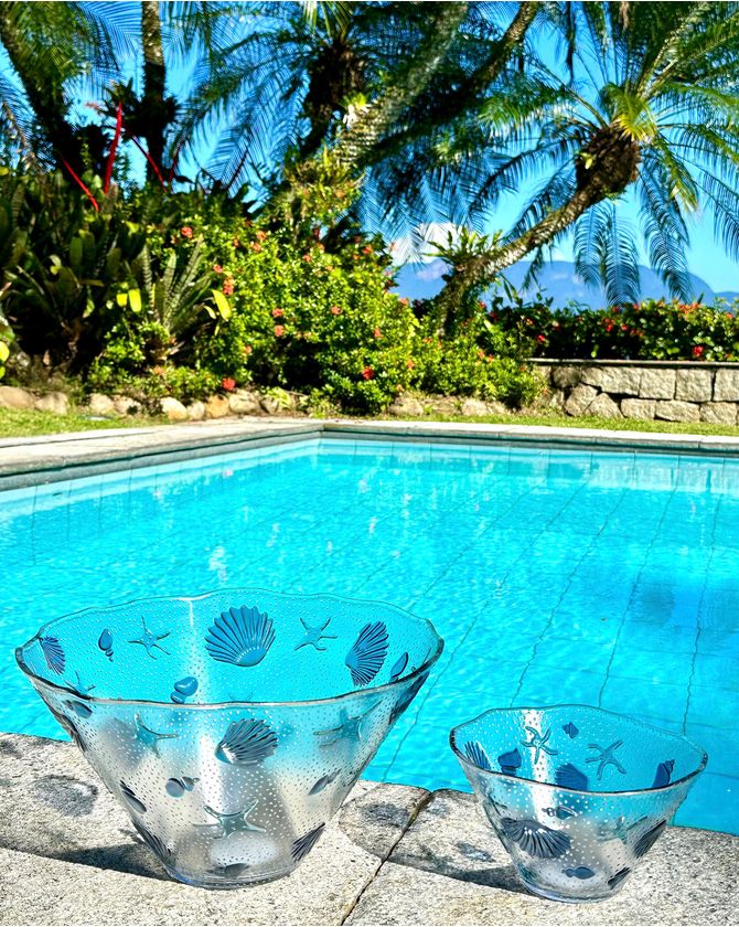 Bowl acrílico fundo do mar Ilhabela - azul