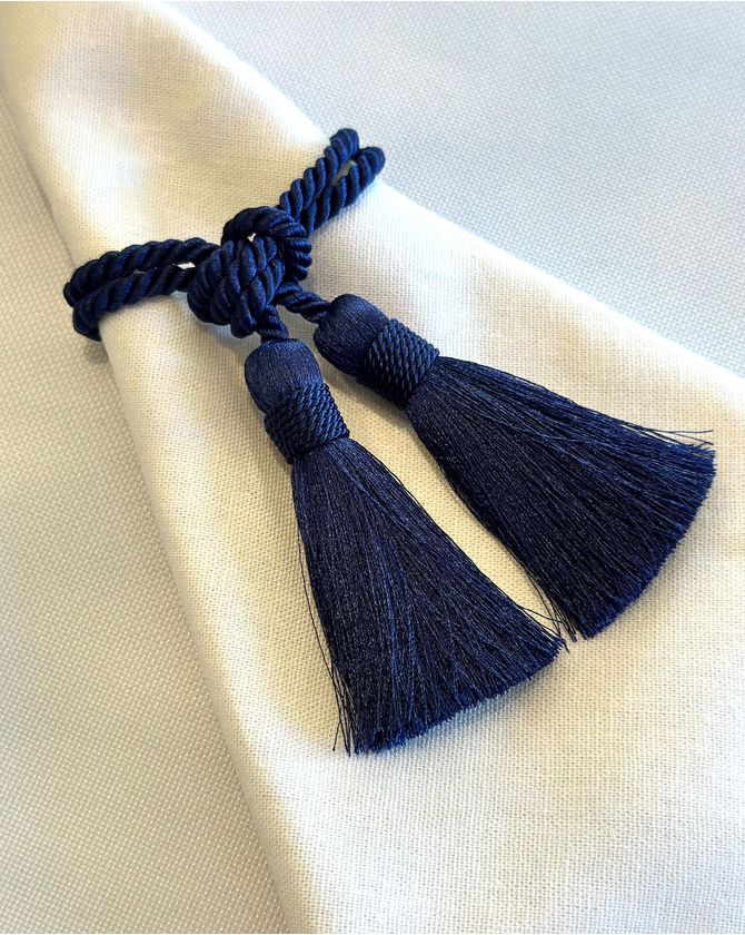 Porta Guardanapo Tassel Duplo - Azul Marinho