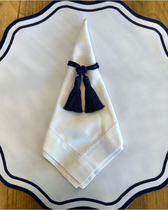 Porta Guardanapo Tassel Duplo - Azul Marinho