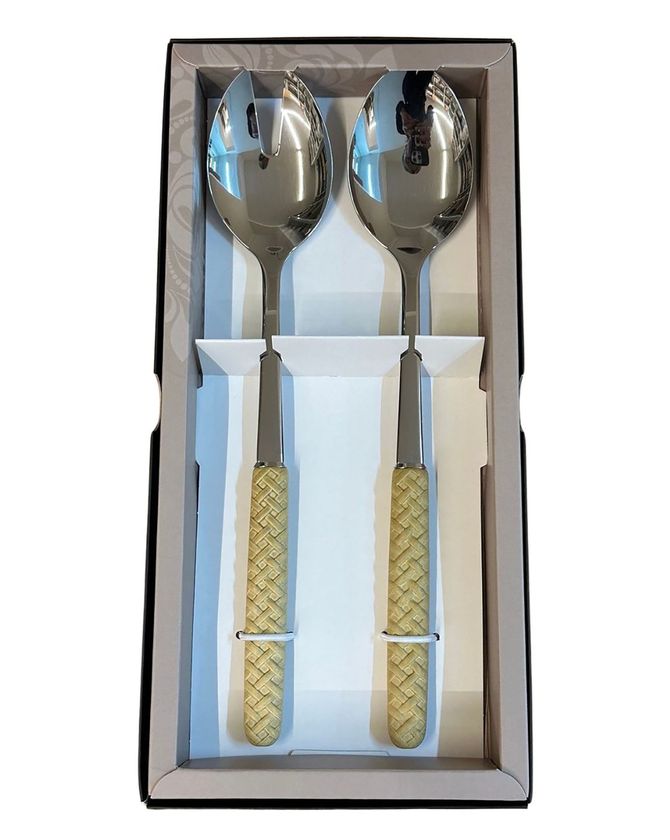 Conj talher de salada Neva trançado - bege
