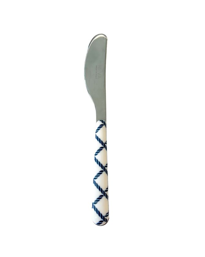Espátula de manteiga Neva corda naval - azul e branco