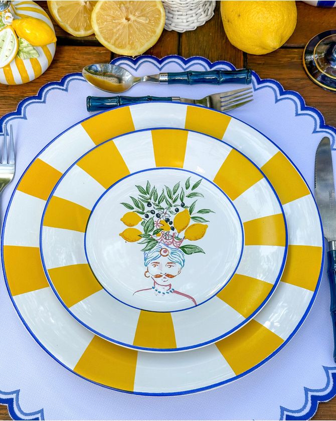 Prato raso cabeça de Moro Taormina - amarelo