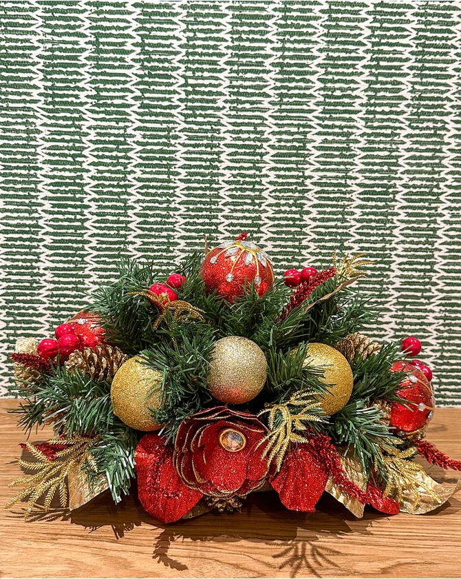 Centro de mesa Natal Royal vermelho - NATAL 2024