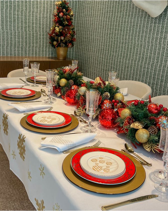 Centro de mesa Natal Royal vermelho - NATAL 2024