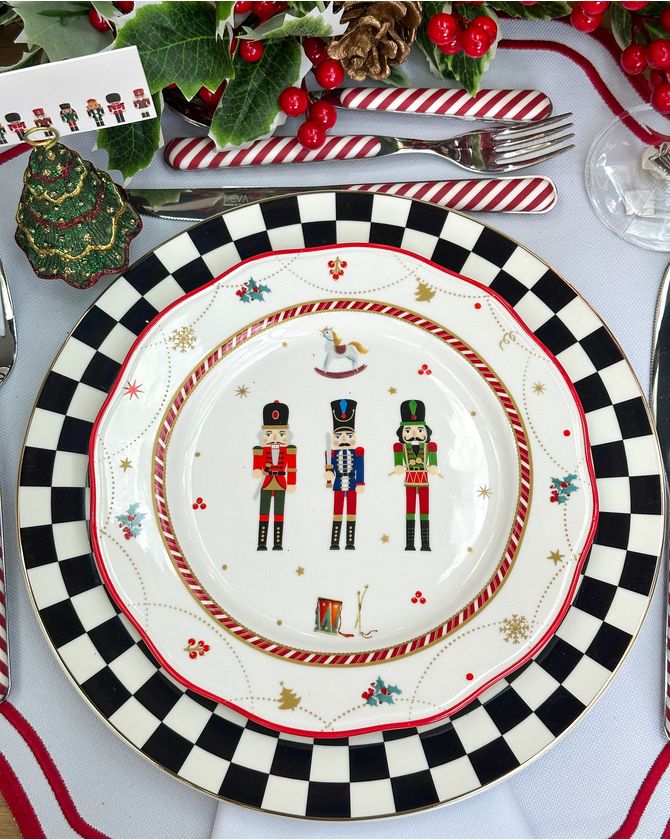 Prato sobremesa porcelana Noite Feliz NATAL 2024