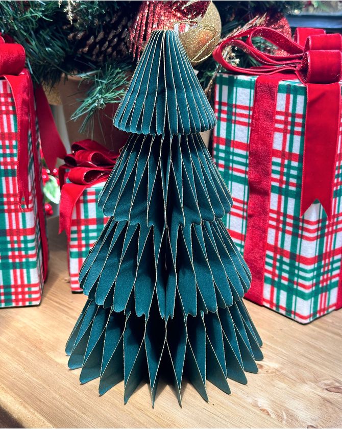 Árvore origami verde 25cm Natal 2024