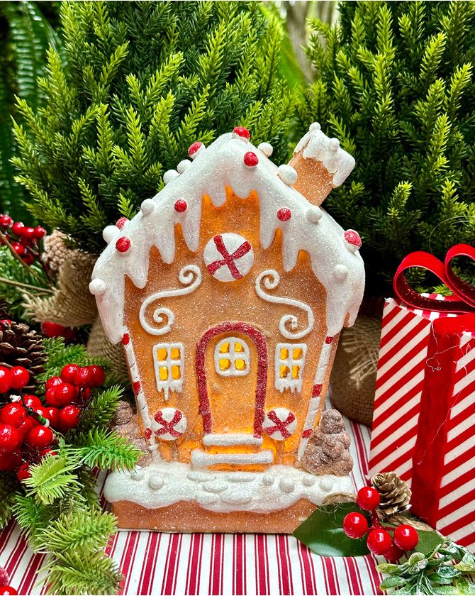 Casa Gingerbread Candy iluminada Natal 2023 - G