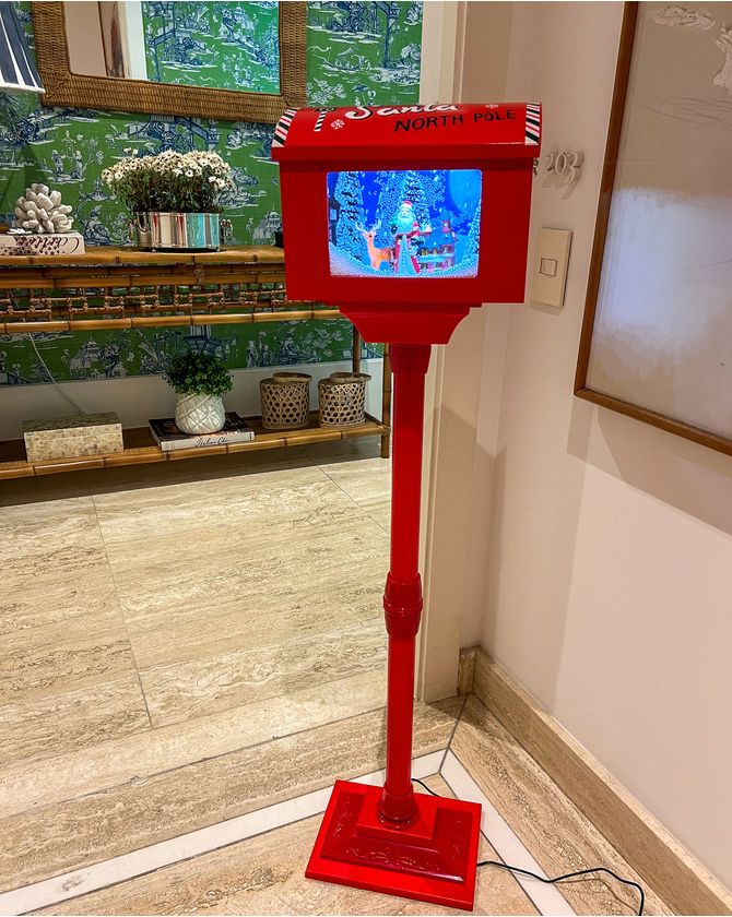Poste De Decoração Correios Com Som e Luz 107cm