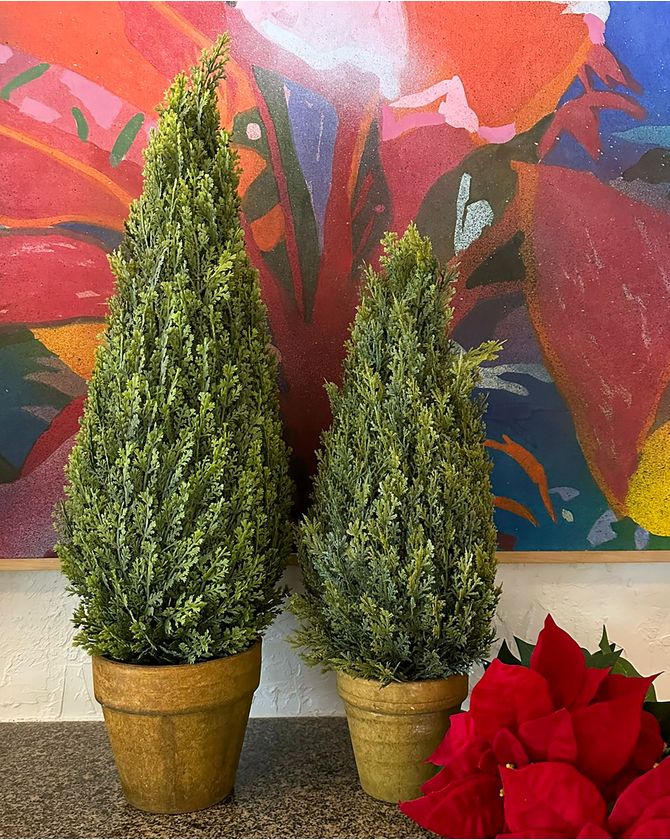 Topiaria vaso cerâmica Natal 2024 - G 70cm