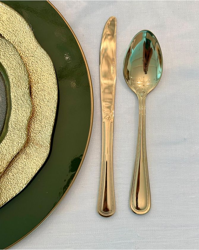 Faqueiro Pearl 48 Peças Inox Dourado