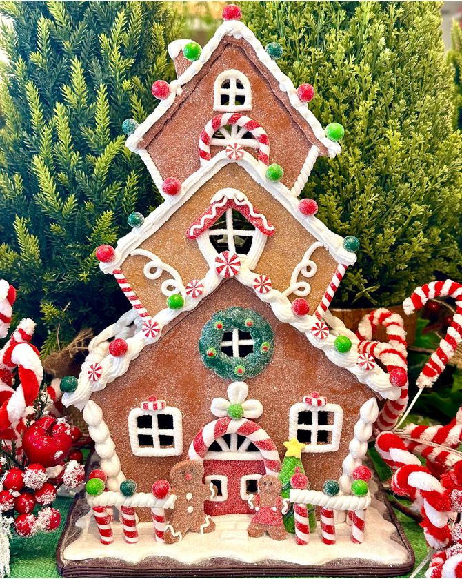 Casa 3 andares Gingerbread com Led Natal 2024