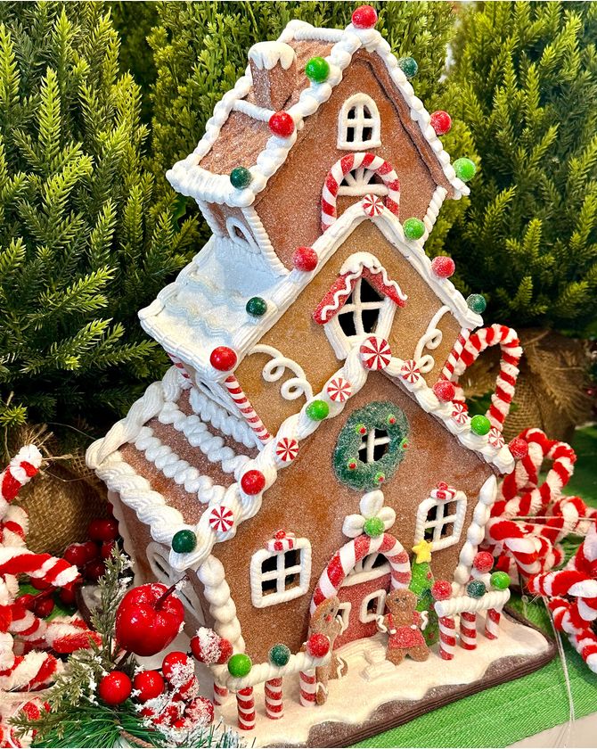 Casa 3 andares Gingerbread com Led Natal 2024