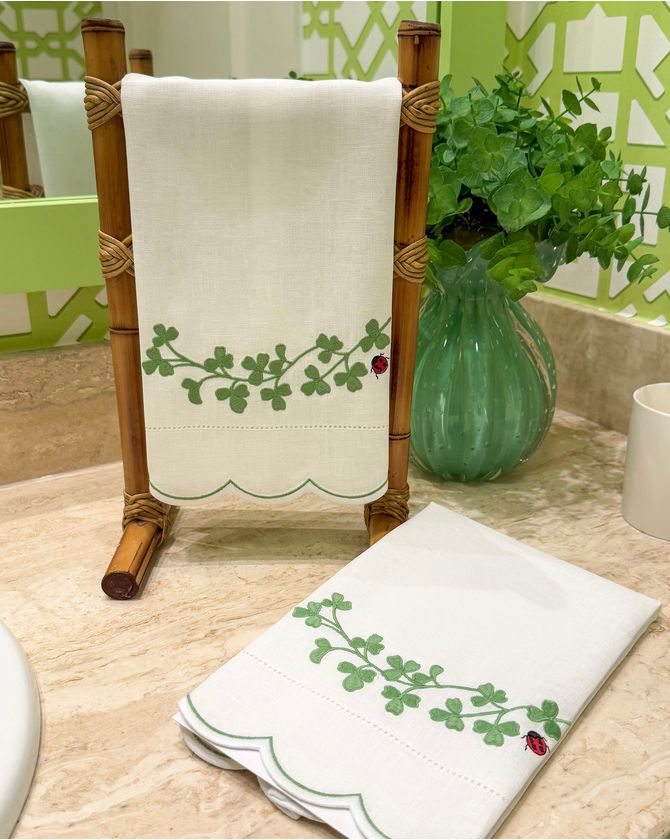 Set 2 toalhas de Lavabo Linho Trevo