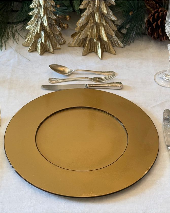 Sousplat Laca Dourado Filete 35Cm