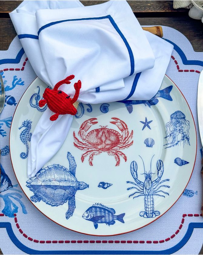 Prato raso porcelana frutos do mar