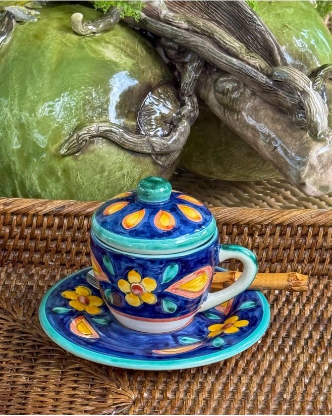 Xícara de café com tampa Taormina - azul
