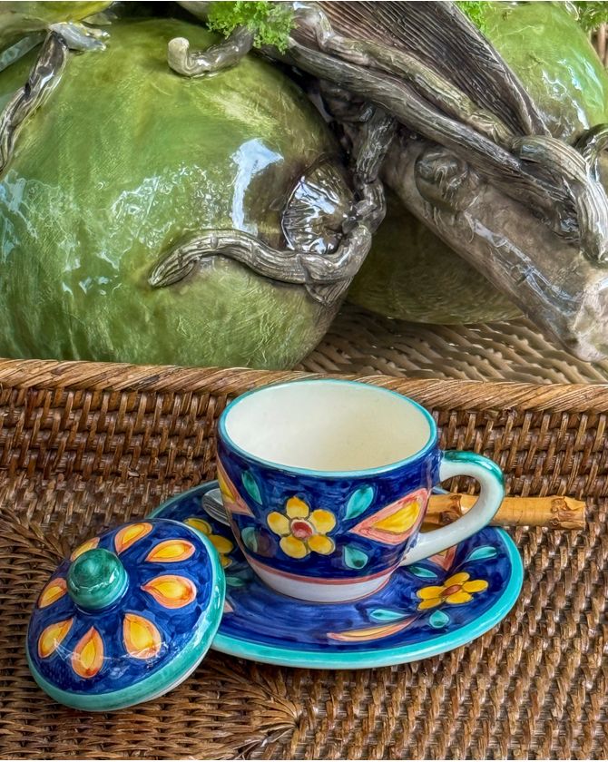 Xícara de café com tampa Taormina - azul