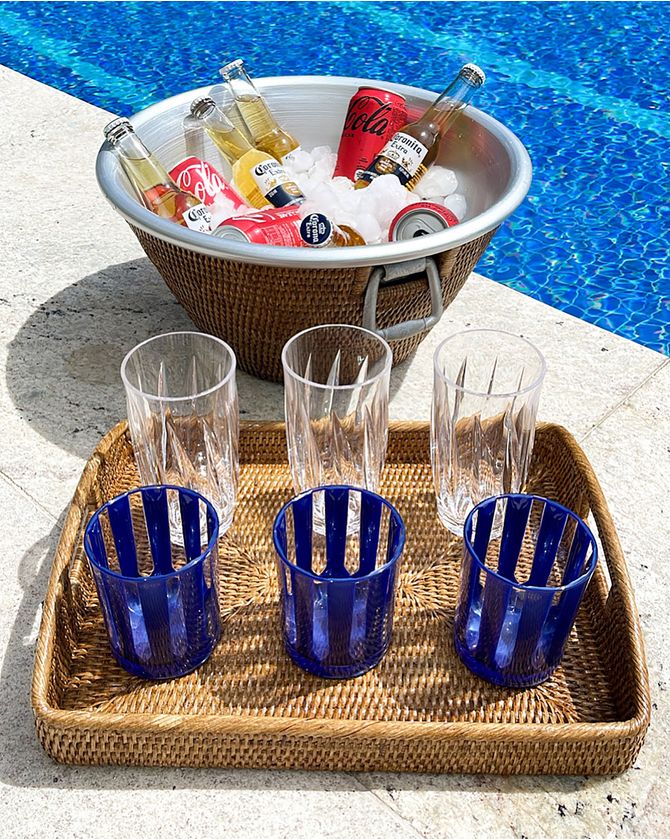 Bandeja Retangular Rattan M 40X30Cm