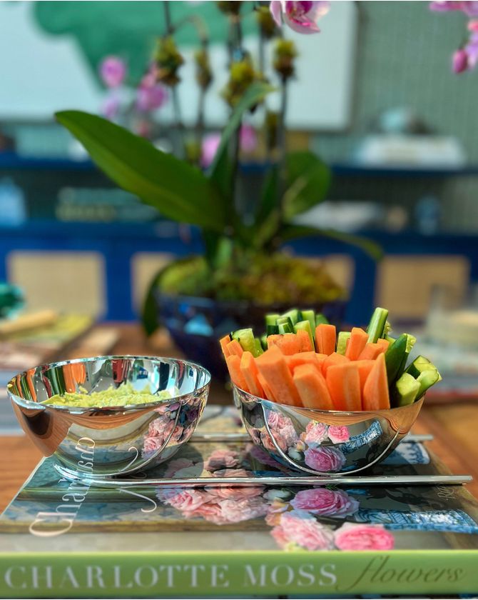 Porta aperitivo bowl duplo prata