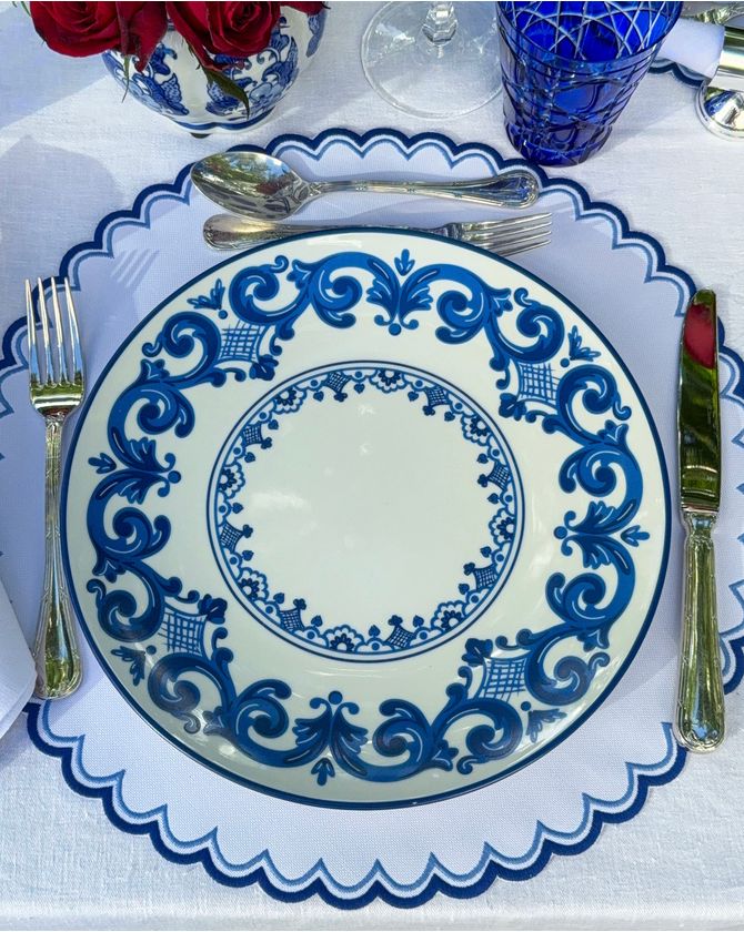 Prato raso porcelana estampa Vila Azur