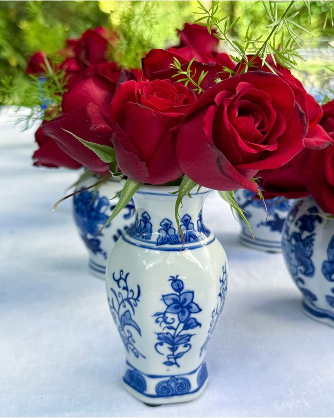 Vasinho porcelana azul e branco Riviera