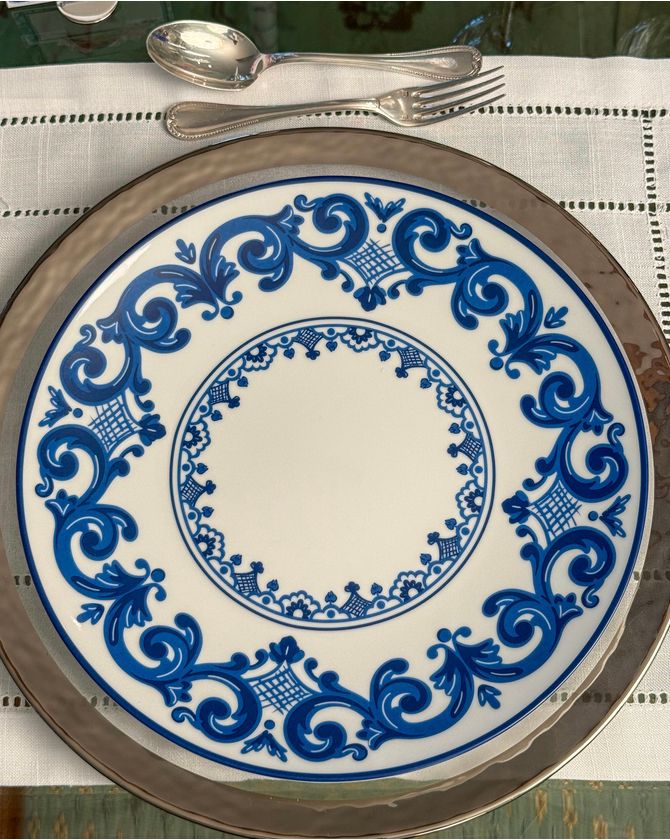 Prato raso porcelana estampa Vila Azur